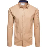 Pánská béžová košile s dlouhým rukávem DX2602 Velikost: 2XL
