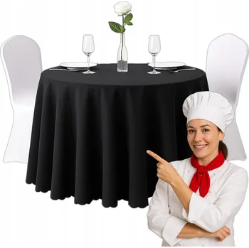Obraz Obrus kulatý NAKRYCI, odolný proti skvrnám, průměr 320 cm, ČERNÝ
