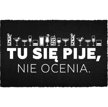 Rohožka KOKOSOVÁ VSTUPNÍ ROHOŽKA ČERNÁ DO DOMU | VESELÝ DÁREK TADY SE PIJE