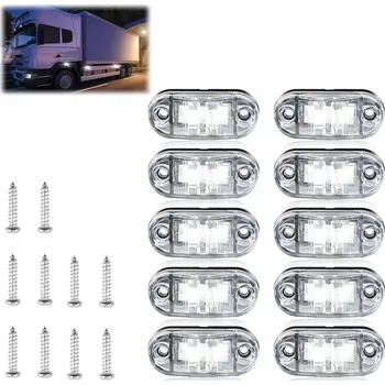 Přídavný světlomet 10x OBRYSOVÉ SVĚTLO LED DIODOVÁ bílá + SADA ŠROUBKŮ 12-24V