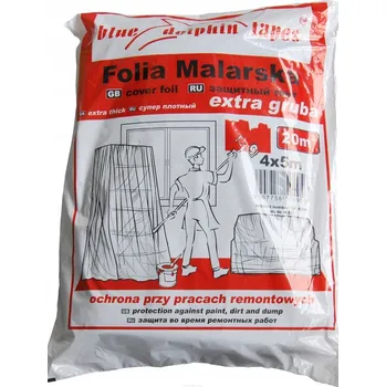 Zakrývací fólie na malování Fólie na malování Blue dolphin 5 m x 4 m x 49 µm