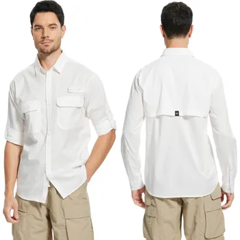 Pánská košile Pánská košile dlouhý rukáv Polyester Jednobarevné provedení Zapínání na knoflíky s límečkem a kapsičkami pro každodenní nošení bílá M