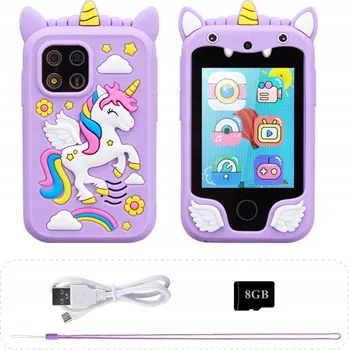 Hračka pro nejmenší DĚTSKÝ TELEFON HRAČKA SMARTPHONE S FOTOAPARÁTEM, KAMEROU, HRY, MP3, ODOLNÝ RŮŽOVÝ