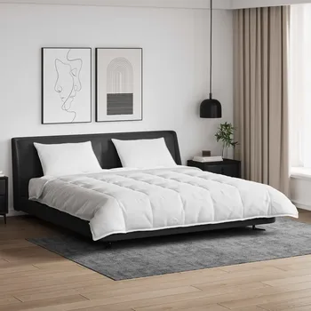 Sada přikrývek s polštářem 3 pcs Bílá Peří Bílá 3377195