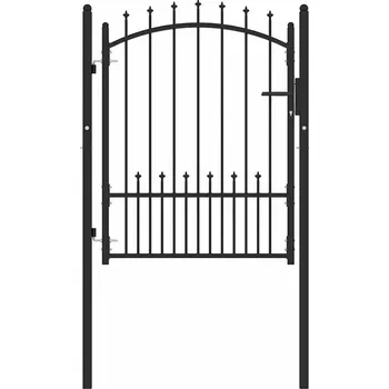 Plot Brána s hroty Černá 100 x 125 cm Práškově lakovaná ocel Černá 146399