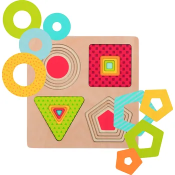 GOKI Vícevrstvá vkládačka Geometrické tvary 4v1