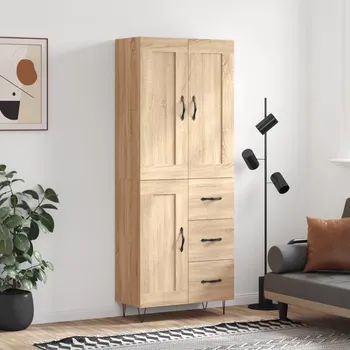 přebalovací pult a komoda Skříň highboard dub sonoma 69,5 x 34 x 180 cm kompozitní dřevo Hnědá3200036