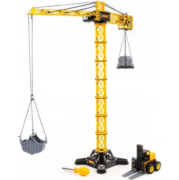 ostatní stavebnice Stavebnice Polesie Konstruktor-transport Stavební jeřáb Gigant s nakladačem 588 dílů
