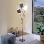 EGLO Stojací lampa Maronda se třemi textilními stínidly černá, hnědá, bílá 3 x 40 W - Doprava zdarma