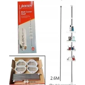 Drátěná police Nastavitelná teleskopická rohová police do koupelny, až 320 cm