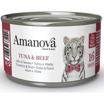 Krmivo pro kočku Amanova Cat Tuna & Beef - Tuňák a hovězí maso ve vývaru, konzerva 70g [16]