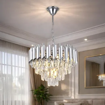 Brilagi - Lustr na řetězu ECLIPSE 5xE14/10W/230V pr. 38 cm stříbrná