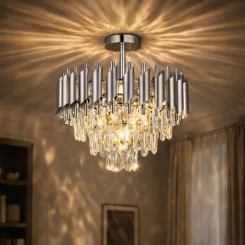 Brilagi - Přisazený lustr ECLIPSE 5xE14/10W/230V pr. 38 cm stříbrná