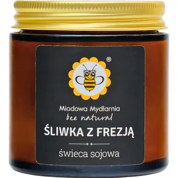 Svíčka Sójová vonná svíčka Švestka a Frézie Miodowa Mydlarnia