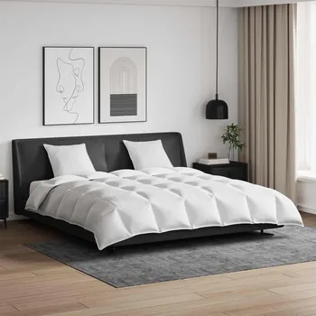 Sada přikrývek s polštářem 3 pcs Bílá Peří Bílá 3377114