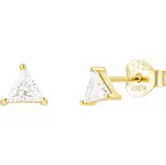 Atreya Stříbrná pozlacená puzetová náušnice Bright Triad