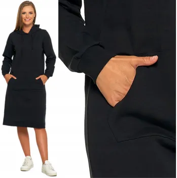 Dámské šaty Šaty dámské teplákové s kapsami elastické módní MORAJ XL