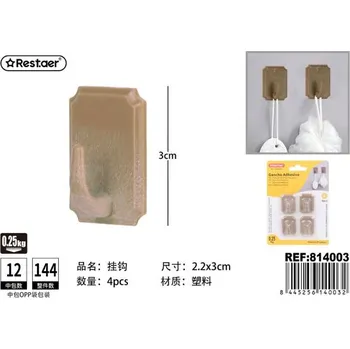 Věšák Kávově Hnědé Plastové Háčky 4 Kusy pro Organizaci