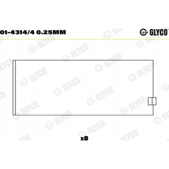 Kliková hřídel GLYCO 0143144 0.25 LOŽISKA KLIKOVÉ HŘÍDELE PERKINS 1.7D 4107