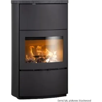 Krbová kamna HETA Scan-line 1000S černý lak a horní deska pískovec blackwood