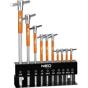 Sada čepových klíčů s průvlekem, 10 ks ve stojanu 2 - 10 mm NEO Tools