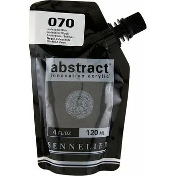 Vodová barva Sennelier Akrylová barva Abstract 120ml - Iridescent Black 070, tmavě stříbrná