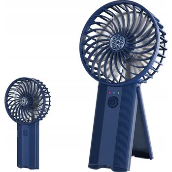 Domácí ventilátor Ruční ventilátor Přenosný mini větráček USB 2000 mAh 4 rychlosti tmavě modrý