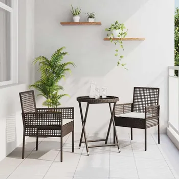 Zahradní bistro set 3 pcs Hnědá polyratan Hnědá3334963