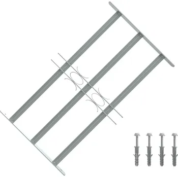 Okno Nastavitelná bezpečnostní okenní mříž se 3 příčkami 500–650 mm Stříbrná141382