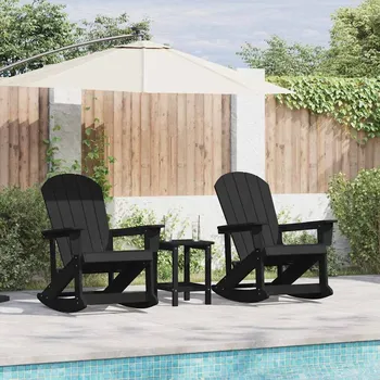 Zahradní lounge set 3 pcs Černá HDPE Černá3335840