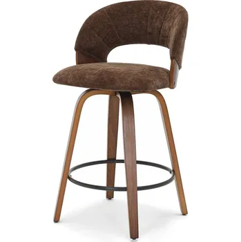 Barová židle Otočná barová židle FREJA - hnědá / ořech
