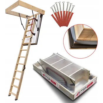 Schodiště Půdní schody dřevěné 4Step 80 x 130 cm maximální výška 275 cm