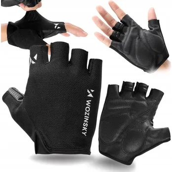 Cyklistické rukavice LETNÍ CYKLISTICKÉ RUKAVICE BEZ PRSTŮ PROTI SKLUZU ČERNÉ VELIKOST M