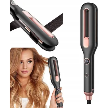 Žehlička na vlasy ŽEHLIČKA NA VLASY NA VLASY KERAMICKÁ KULMA LEHKÁ ČERNÁ 2V1 LCD DISPLEJ