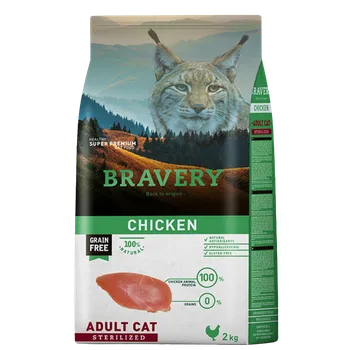 Krmivo pro kočku Bravery Cat Sterilized Chicken 2x7kg