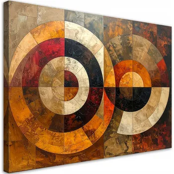 Obraz Moderní obraz do obýváku, Abstraktní geometrické kruhy 90x60