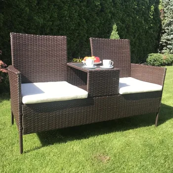 Zahradní sestava Ratanová zahradní lavice Catini FESTA - Hnědá / Béžová