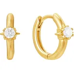 Atreya Stříbrné pozlacené kruhové náušnice Solitaire Mini Hoops