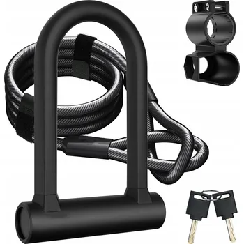 Zámek na kolo Zámek na kolo, silný zámek na kolo s lankem, klíč + lanko