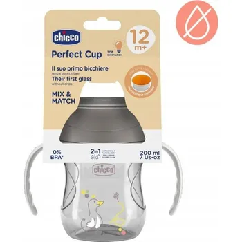 Kojenecká láhev CHICCO Hrneček 360 Perfect X s držadly grey, 12m+