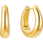 Atreya Stříbrné pozlacené kruhové náušnice Bold Oval Hoops -