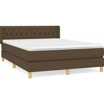 Postel Kontinentální postel 203 x 147 x 78/88 cm, tmavě hnědá, matrace 140 x 200 x