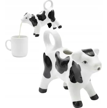 Konvička na mléko PORCELÁNOVÁ KONVIČKA NA MLÉKO 125 ML KRÁVA - NÁDOBKA NA MLÉKO, SMETANU, SIRUP