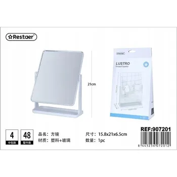 Zrcadlo Stylové Zrcadlo v Bílém Rámu s Pohodlným Stojanem