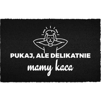 Rohožka KOKOSOVÁ VSTUPNÍ ROHOŽKA 40X60 HIT NÁPIS KLEPEJ POTICHU – MÁME KOCovINU