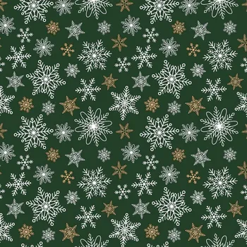 Vánoční bavlněná látka, metráž, šíře 160 cm, Vánoční hvězdy na Zeleném
