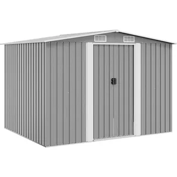 Zahradní domek vidaXL Zahradní domek na nářadí 257 x 205 x 178 cm ocel [47030] Barva: Šedá