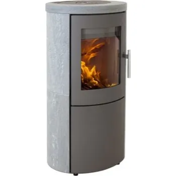 Krbová kamna HETA Scan-line 800 černý lak a kompletní obklad pískovec tobacco