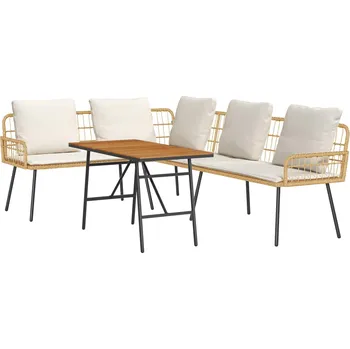 Sada zahradních pohovek 2 pcs Béžová polyratan Béžová3328653