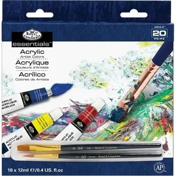 Vodová barva Royal Langnickel Akrylové barvy ARTIST 18x12ml + 2 štětce
